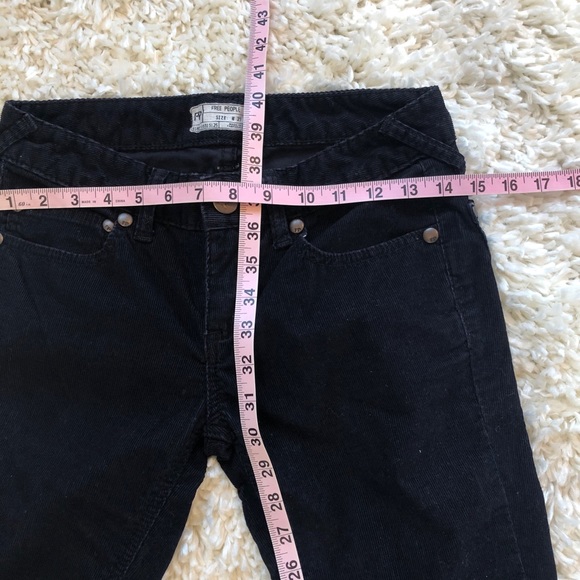 FREE PEOPLE BLACK CORDUROY SKINNY LEG PANTS - Picture 7 of 8